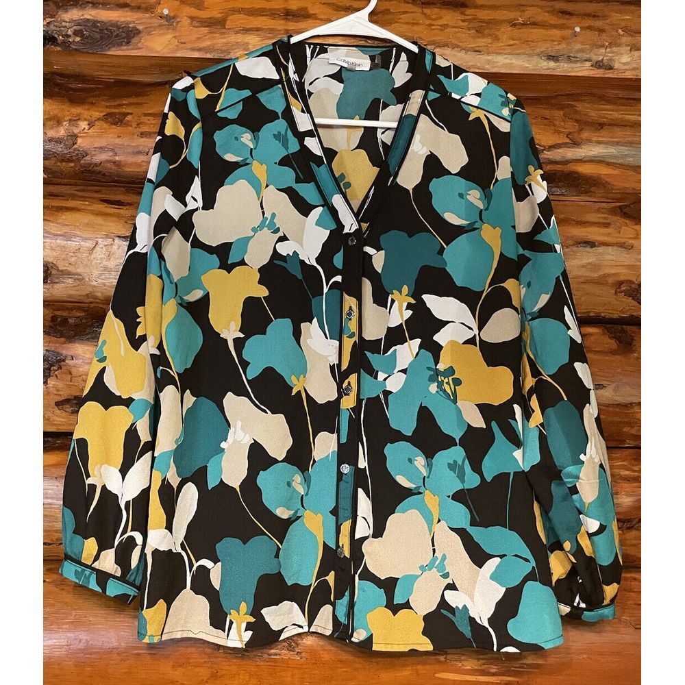 Calvin Klein Floral Print Top‎ Size Small
